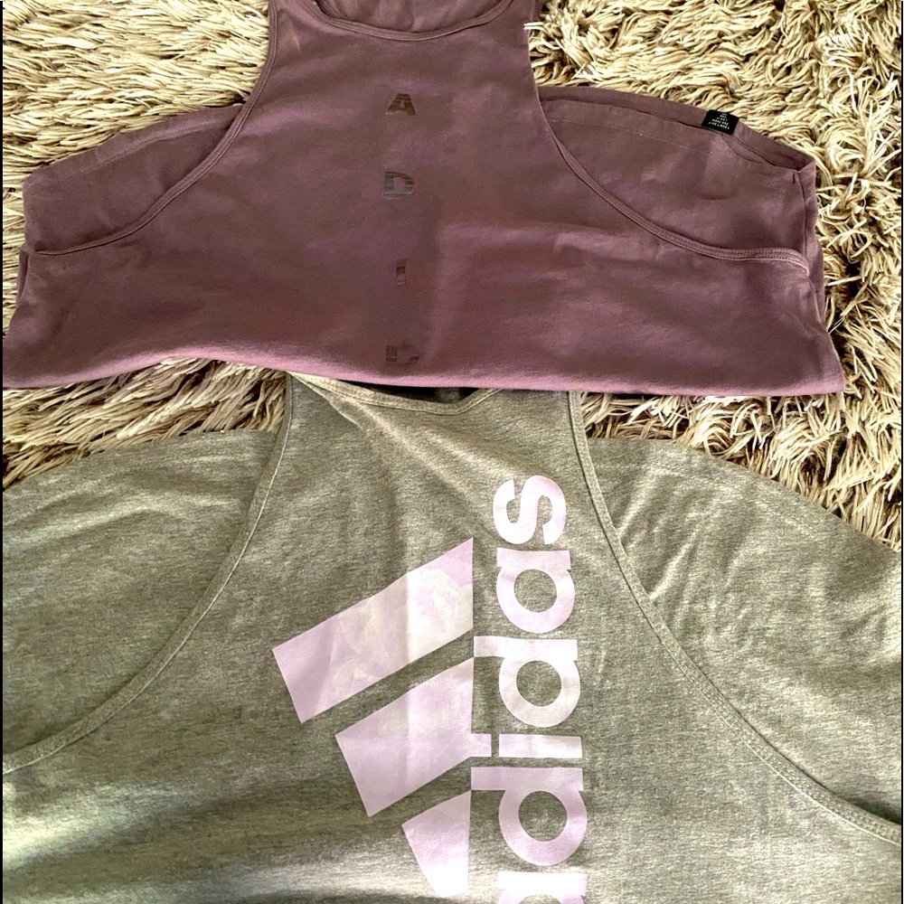 2 Adidas muscle tank tops with Adidas graphic. Large size